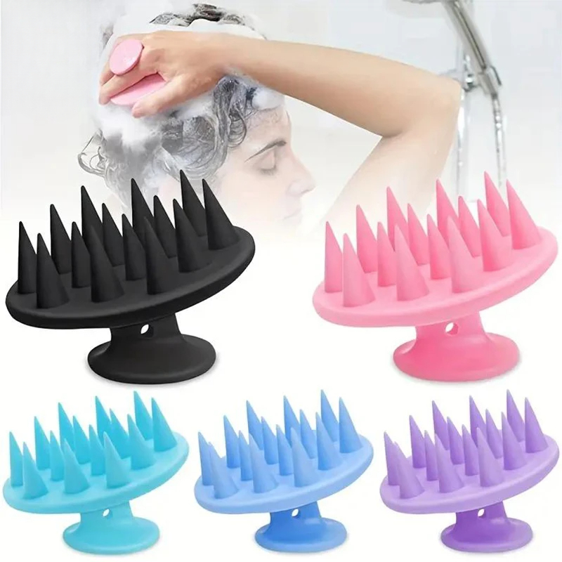 Hair Care Products - แปรงนวดศีรษะซิลิโคนแบบพกพา 1 ชิ้น, แปรงทำความสะอาดหนังศีรษะและดูแลเส้นผมอย่างล้ำลึก, แปรงนวดสำหรับสระผม, แปรงอาบน้ำ